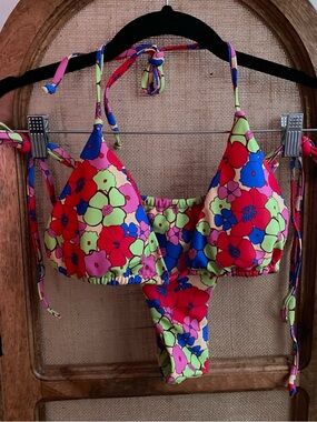 Vibrant Floral Bikini Set - Bright Multi
